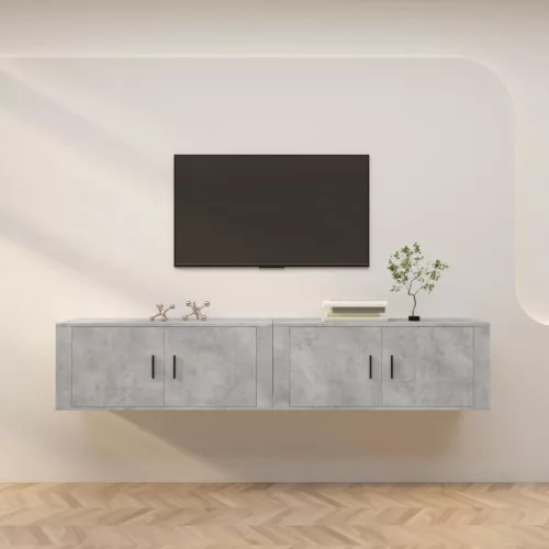 vidaXL 2 db betonszürke fali TV-szekrény 100 x 34,5 x 40 cm