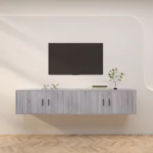  vidaXL 2 db szürke sonoma falra szerelhető TV-szekrény 100x34,5x40 cm