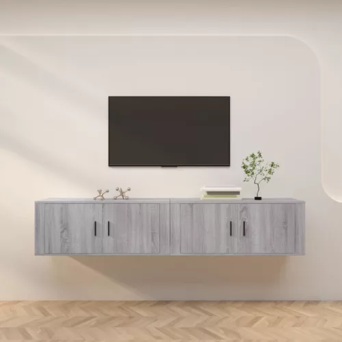 vidaXL 2 db szürke sonoma falra szerelhető TV-szekrény 100x34,5x40 cm
