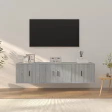   vidaXL 3 részes szürke sonoma színű szerelt fa TV-szekrényszett