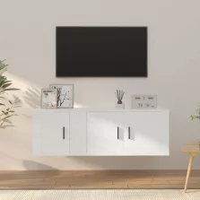 vidaXL 2 részes fehér szerelt fa TV-szekrényszett
