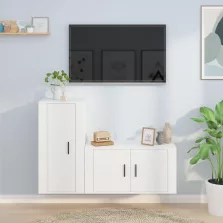 vidaXL 2 részes fehér szerelt fa TV-szekrényszett