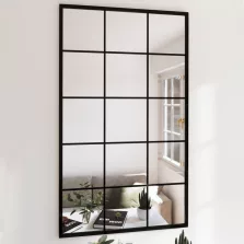vidaXL 2 db fekete fém fali tükör 100x60 cm
