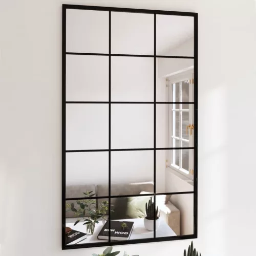 vidaXL 2 db fekete fém fali tükör 100x60 cm