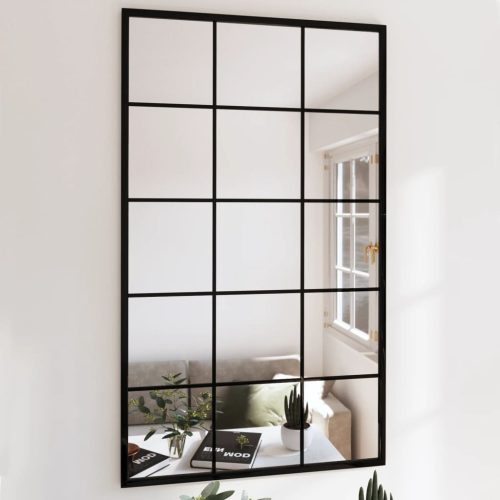 vidaXL 4 db fekete fém fali tükör 100x60 cm