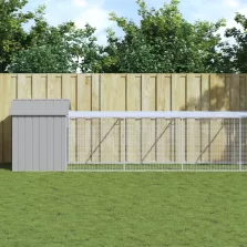   vidaXL világosszürke horganyzott acél kifutós tyúkketrec 117x609x123cm