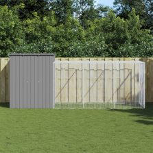   vidaXL világosszürke horganyzott acél kifutós tyúkketrec 165x455x181cm