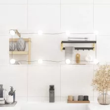   vidaXL téglalap alakú üveg falitükör LED fényekkel 30 x 80 cm
