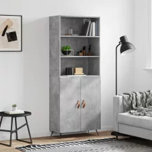   vidaXL betonszürke szerelt fa magasszekrény 69,5 x 34 x 180 cm