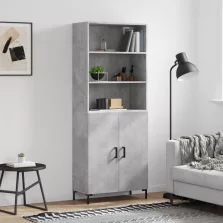   vidaXL betonszürke szerelt fa magasszekrény 69,5 x 34 x 180 cm