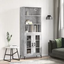   vidaXL betonszürke szerelt fa magasszekrény 69,5 x 34 x 180 cm