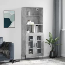   vidaXL betonszürke szerelt fa magasszekrény 69,5 x 34 x 180 cm
