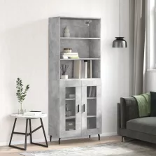   vidaXL betonszürke szerelt fa magasszekrény 69,5 x 34 x 180 cm