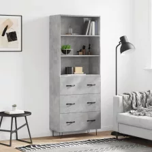   vidaXL betonszürke szerelt fa magasszekrény 69,5 x 34 x 180 cm