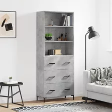   vidaXL betonszürke szerelt fa magasszekrény 69,5 x 34 x 180 cm