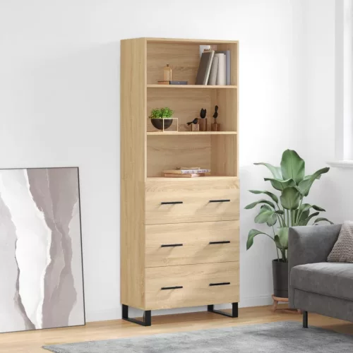 vidaXL sonoma tölgy szerelt fa magasszekrény 69,5 x 34 x 180 cm
