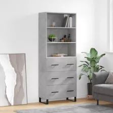   vidaXL betonszürke szerelt fa magasszekrény 69,5 x 34 x 180 cm
