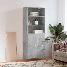   vidaXL betonszürke szerelt fa magasszekrény 69,5 x 34 x 180 cm