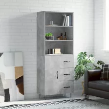   vidaXL betonszürke szerelt fa magasszekrény 69,5 x 34 x 180 cm