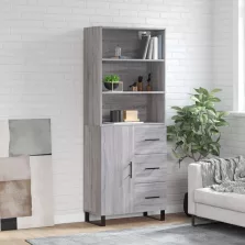   vidaXL szürke sonoma szerelt fa magasszekrény 69,5 x 34 x 180 cm