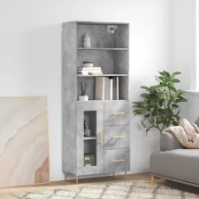   vidaXL betonszürke szerelt fa magasszekrény 69,5 x 34 x 180 cm