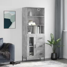   vidaXL betonszürke szerelt fa magasszekrény 69,5 x 34 x 180 cm