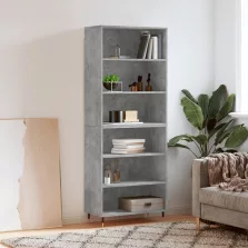   vidaXL betonszürke szerelt fa magasszekrény 69,5x32,5x180 cm