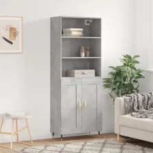   vidaXL betonszürke szerelt fa magasszekrény 69,5 x 34 x 180 cm