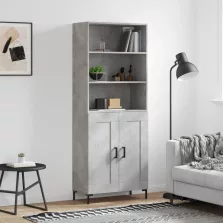   vidaXL betonszürke szerelt fa magasszekrény 69,5 x 34 x 180 cm