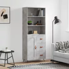  vidaXL betonszürke szerelt fa magasszekrény 69,5 x 34 x 180 cm