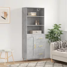  vidaXL betonszürke szerelt fa magasszekrény 69,5 x 34 x 180 cm