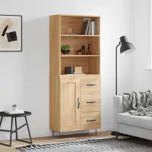   vidaXL sonoma tölgy szerelt fa magasszekrény 69,5 x 34 x 180 cm