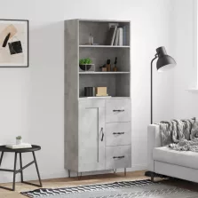   vidaXL betonszürke szerelt fa magasszekrény 69,5 x 34 x 180 cm