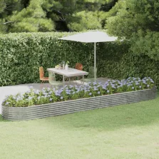   vidaXL ezüstszínű porszórt acél kerti magaságyás 507x100x36 cm