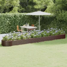   vidaXL barna horganyzott acél kerti magaságyás 544x100x36 cm