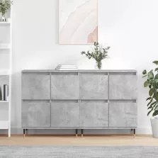 vidaXL 2 db betonszürke szerelt fa tálalószekrény