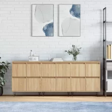   vidaXL 3 db sonoma tölgyszínű szerelt fa tálalószekrény