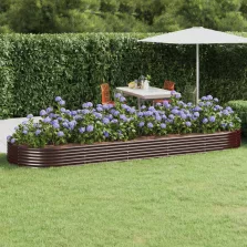   vidaXL barna horganyzott acél kerti magaságyás 450x140x36 cm