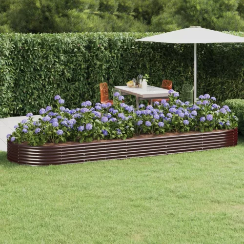 vidaXL barna horganyzott acél kerti magaságyás 450x140x36 cm