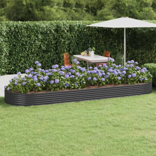 vidaXL antracitszürke horganyzott acél kerti magaságyás 450x140x36 cm