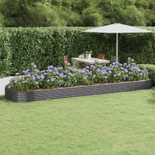   vidaXL antracitszürke horganyzott acél kerti magaságyás 523x140x36 cm