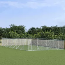   vidaXL ezüstszínű kültéri horganyzott acél kutyakennel 8 x 16 x 2 m