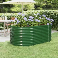   vidaXL zöld porszórt acél kerti magaságyás 175x100x68 cm
