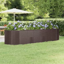   vidaXL barna horganyzott acél kerti magaságyás 322x100x68 cm