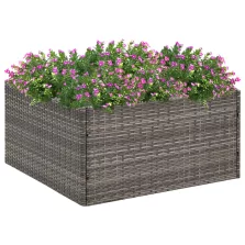   vidaXL szürke polyrattan kerti ültetőláda 80 x 80 x 40 cm