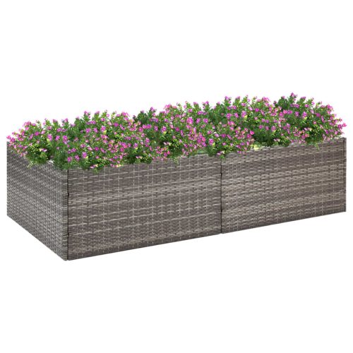 vidaXL szürke polyrattan kerti ültetőláda 157 x 80 x 40 cm