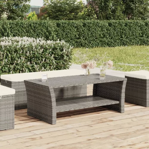 vidaXL szürke polyrattan dohányzóasztal 100 x 50 x 40 cm