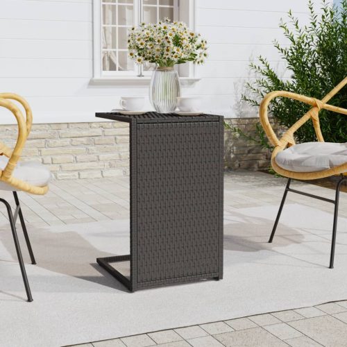 vidaXL fekete polyrattan C-asztal 40 x 35 x 60 cm