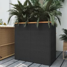 vidaXL fekete polyrattan ültetőláda 80 x 40 x 80 cm
