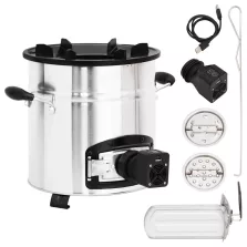   vidaXL ezüst acél fatüzelésű tűzhely USB-s légfúvóval 35,5x26x28 cm